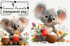 Quirky Summer Animals Clipart Watercolor png Product Image 1