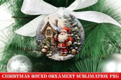 Christmas Round Ornament PNG | Santa | Sublimation | PNG Product Image 1