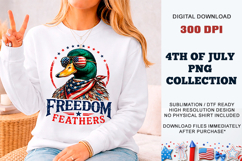 Freedom Feathers PNG | Patriotic Mallard Duck DTF Product Image 7