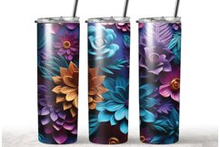 3D Summer Flower 20 oz Tumble Sublimation Wrap Product Image 1