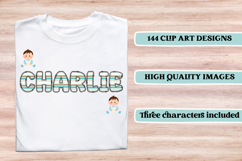 Baby Boy Digital Papers, Baby Boy doodle letters Product Image 7