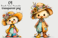 Beach Farm Animals PNG Clipart Watercolor PNG Product Image 1