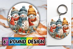 Christmas Gingerbread Round Design Keychain Winter Pattern Product Image 1