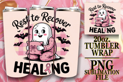 Joyful Spirits 20oz tumbler wrap, Ghost Cancer Product Image 1