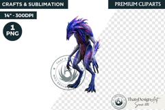 Halloween Acid Monster Clipart PNG Neon Fantasy Character Product Image 1
