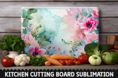 Cutting Board Sublimation Design - Flowers Sublimation PNG Product Image 1
