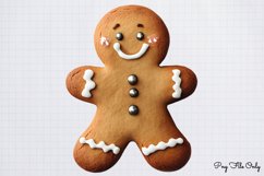 Funny Christmas Gingerbread Man Clipart PNG Product Image 1