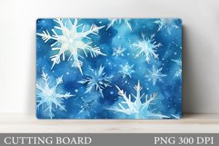 Snowflakes Cutting Board. Christmas Cutting Board Design Product Image 1