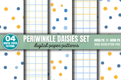 Periwinkle Daisies Set Digital Paper Background Bundle PNG Product Image 13