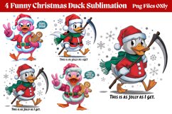 Funny Christmas Duck Sublimation Clipart PNG Product Image 1