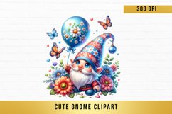 watercolor cute gnome clipart, birthday gnome sublimation Product Image 1