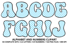 Gingham Plaid Alphabet Letters &amp; Numbers Clipart PNG 300DPI Product Image 2