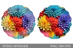 Flowers Wind Spinner Design. Flowers Spinner Sublimation Product Image 1