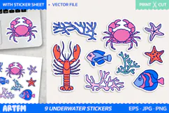 Ocean Animals Sticker Sheet | Sea Fishes Stickers Product Image 1