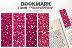Pink Chunky Glitter Bookmark PNG, Bookmark Sublimation Product Image 1