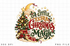 A Little Extra Christmas Magic Vintage Holiday Sublimation Product Image 2