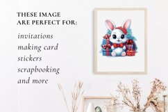 Christmas bunny Clipart, Christmas animal sublimation Product Image 3