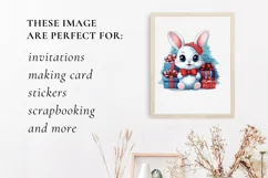 Christmas bunny Clipart, Christmas animal sublimation Product Image 3