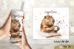 Coffee bara|watercolor cute CAPYBARA | funny tumbler wrap Product Image 1