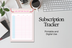 Subscription Tracker - Budget Planner Printable PDF Product Image 1