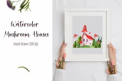 Watercolor Mushroom Houses Sublimation Printing Product Image 1