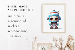 Cute Christmas Robot Sublimation Clipart, Robot png Product Image 3