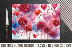Valentines Day Cutting Board | Kitchen Glass Cutting Board Product Image 1