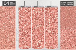 Rose Pink Glitter Tumbler Wrap| Tumbler Sublimation Product Image 1