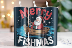 Merry Fishmas Tumbler Wrap | Christmas | Sublimation Product Image 1