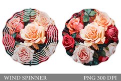 3D Rose Spinner Sublimation. Rose Wind Spinner Design Product Image 1