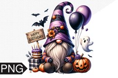 Halloween Gnome Sublimation, Birthday Gnome Clipart PNG Product Image 1