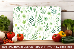 Watercolor Green Floral Cutting Board | Cutting Board png Product Image 1