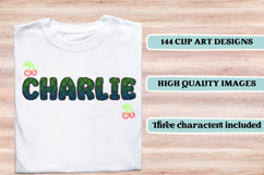 Neon Glitter Alphabet png clipart,neon glitter letter doodle Product Image 6