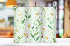 Minimalist Daisies Seamless Tumbler Wrap, Clean and Simple Product Image 3