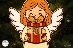 Christmas Angel Santa Tracker Ornament SVG | Laser Cut Product Image 3