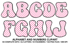 Polka Dots Alphabet Letters &amp; Numbers Clipart PNG 300DPI Product Image 2