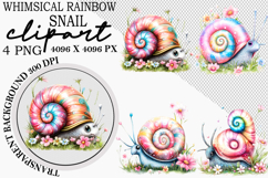 Whimsical Rainbow Snail Clipart Png Product Image 1