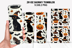 Halloween Skinny Tumbler 20oz Wrap Design, Halloween Tumbler Product Image 1