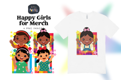 Happy Kids Clipart Bundle | 4 PNG Girls Kids Illustrations Product Image 4
