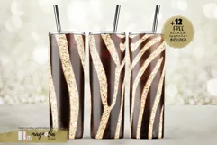 Zebra print tumbler 20 oz wrap design png Product Image 1