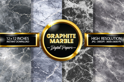 Graphite Marble Digital Papers - 04 variations Product Image 1