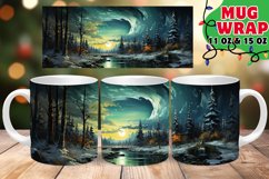 Christmas Snowy Landscape Mug Wrap 11oz 15oz Product Image 1