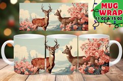 Pink HOLIDAY Charm 11oz 15oz Mug Wrap, Deer Product Image 1