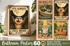 Bathroom funny otters posters, Retro 60 Posters JPG Bundle Product Image 15