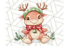 Christmas Dinosaur PNG Clipart, Cute Dino Holiday Art Png Product Image 4