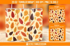 Autumn Flower Tumbler Wrap Designs, Sublimation Wrap Product Image 1
