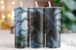 Halloween werewolf Tumbler Wrap | Sublimation | Tumblers Product Image 1
