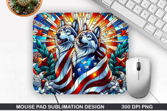 Dog Mouse Pad Sublimation, 4th Of July Mouse Pad PNG Product Image 1