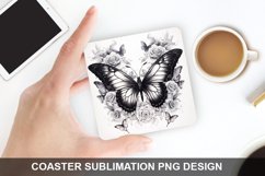 4Th Of July Butterfly - Coaster Sublimation Design Product Image 1