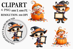 Whimsical Skeleton Clipart Watercolor PNG Product Image 1